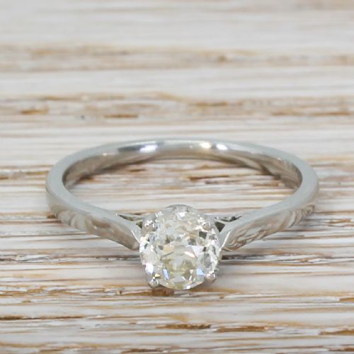 fig 1. Art Deco 0.73 Carat Old Cut Diamond Engagement Ring, circa 1930