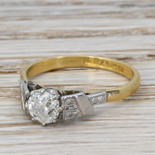 Art Deco 0.69 Carat Old Cut Diamond Engagement Ring, circa 1920