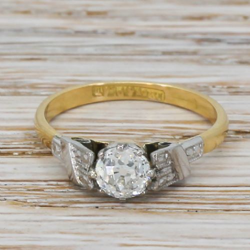 fig 1. Art Deco 0.69 Carat Old Cut Diamond Engagement Ring, circa 1920