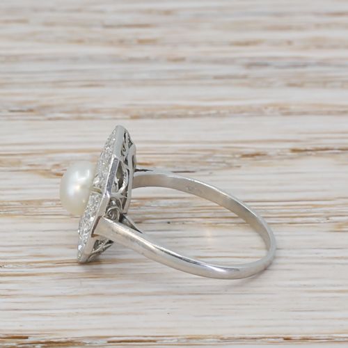 fig 2. Edwardian Natural Pearl & Diamond Ring, circa 1910
