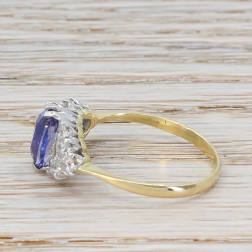fig 2. Mid Century 2.92 Carat Natural Ceylon Colour Change Sapphire & Diamond Ring, circa 1945