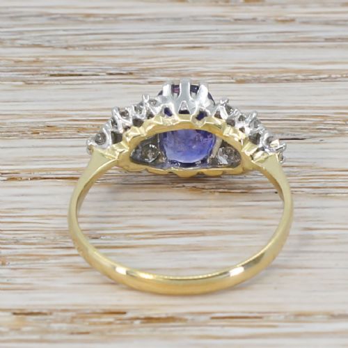 fig 3. Mid Century 2.92 Carat Natural Ceylon Colour Change Sapphire & Diamond Ring, circa 1945