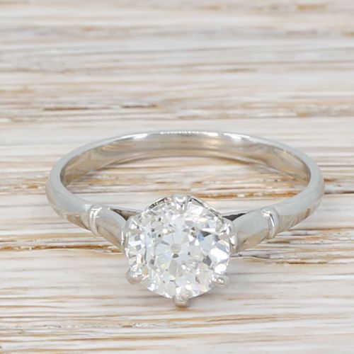 fig 1. Art Deco 1.36 Carat Old Cut Diamond Engagement Ring, circa 1925