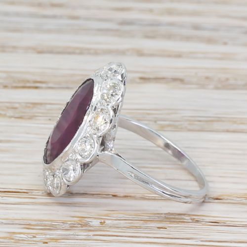 fig 2. Mid Century 3.84 Carat Ruby & 1.48 Carat Diamond Cluster Ring, circa 1960