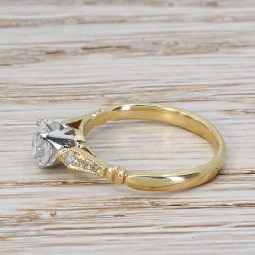 fig 2. Art Deco 0.72 Carat Old European Cut Diamond Engagement Ring, circa 1915