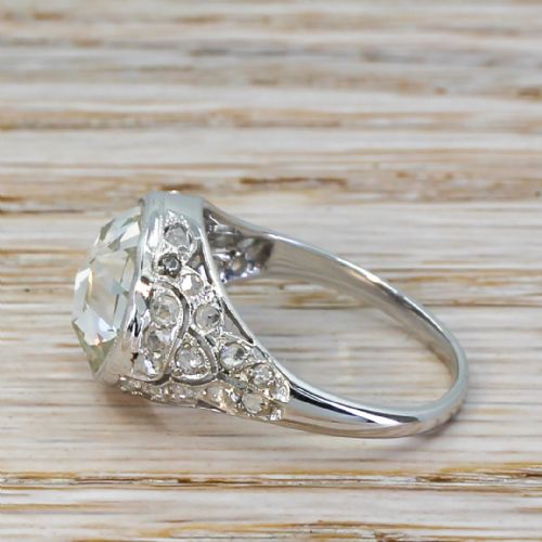 fig 2. Art Deco 3.14 Carat Rose Cut Diamond Solitaire Ring, circa 1940