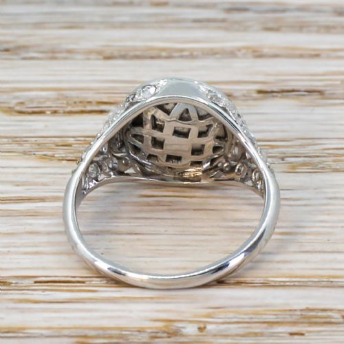 fig 3. Art Deco 3.14 Carat Rose Cut Diamond Solitaire Ring, circa 1940