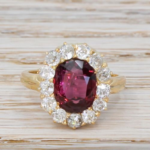 fig 1. Mid Century 2.30 Carat Ruby & 1.05 Carat Diamond Cluster Ring, circa 1950