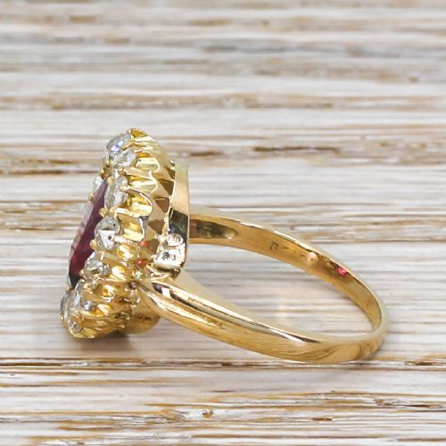 fig 2. Mid Century 2.30 Carat Ruby & 1.05 Carat Diamond Cluster Ring, circa 1950