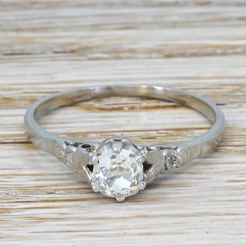fig 1. Art Deco 0.69 Carat Old Cut Diamond Engagement Ring, circa 1925