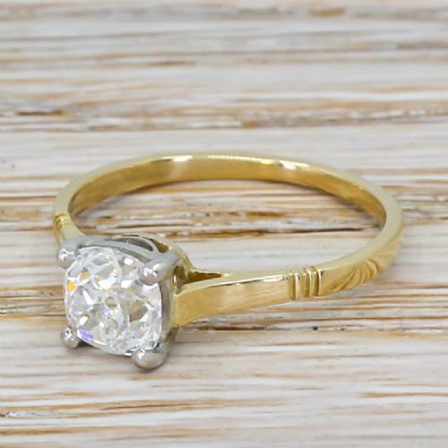Art Deco 1.05 Carat Old Cut Diamond Engagement Ring, Circa 1920
