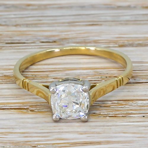 fig 1. Art Deco 1.05 Carat Old Cut Diamond Engagement Ring, circa 1920