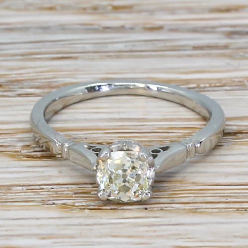 fig 1. Art Deco 0.65 Carat Old Cut Diamond Engagement Ring, circa 1935