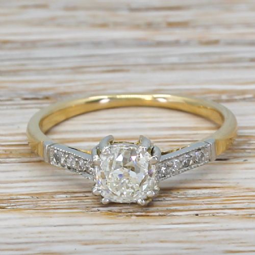 fig 1. Art Deco 0.90 Carat Old Cut Diamond Engagement Ring, circa 1915
