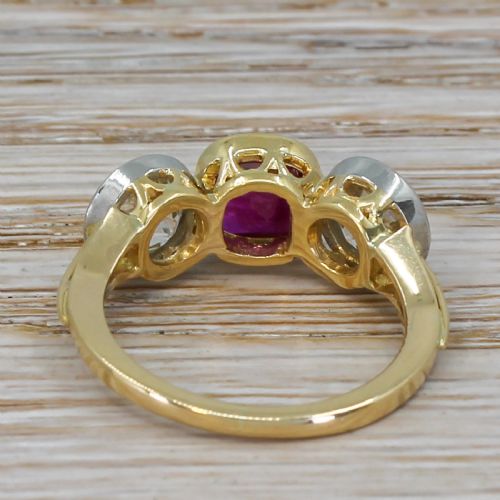 fig 3. Art Deco 1.46 Carat Burmese Ruby & 2.13 Carat Old Cut Diamond Ring, circa 1930
