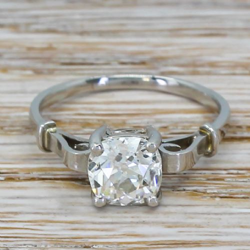 fig 1. Art Deco 1.41 Carat Old Cut Diamond Engagement Ring, circa 1920