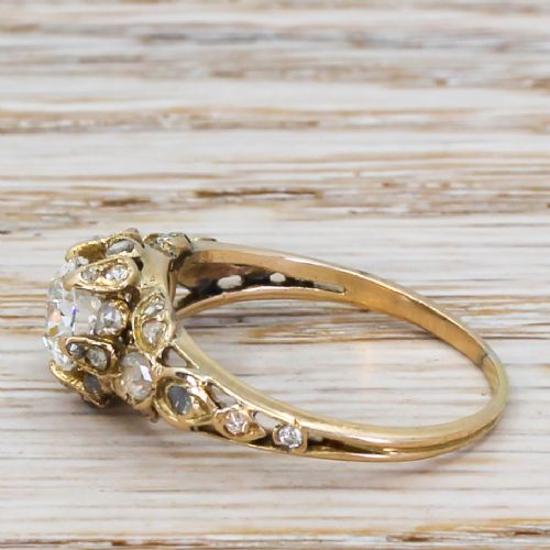 fig 2. Early Victorian 0.79 Carat Old Cut Diamond Solitaire Ring, circa 1840