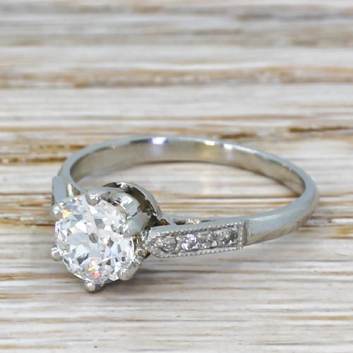 Art Deco 1.01 Carat Old Cut Diamond Engagement Ring, Circa 1925