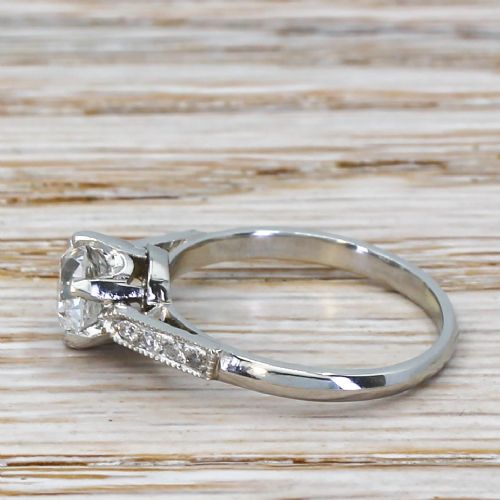fig 2. Art Deco 1.01 Carat Old Cut Diamond Engagement Ring, circa 1925