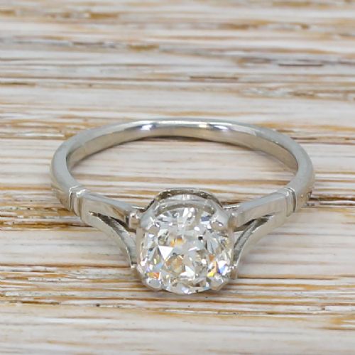 fig 1. Art Deco 1.24 Carat Old Cut Diamond Engagement Ring, circa 1935