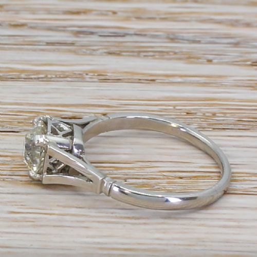 fig 2. Art Deco 1.24 Carat Old Cut Diamond Engagement Ring, circa 1935