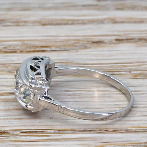 fig 2. Mid Century 0.97 Carat Diamond Four Stone Ring, circa 1950