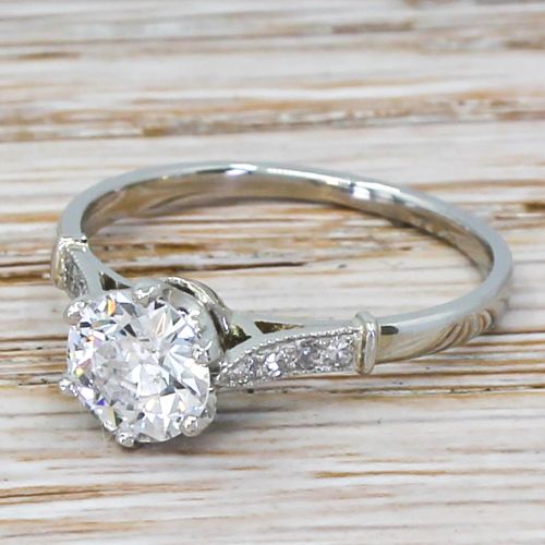 Art Deco 1.00 Carat Old Cut Diamond Engagement Ring, Circa 1920