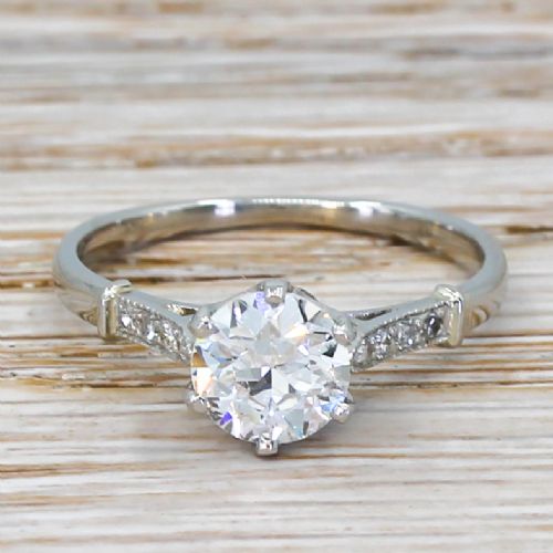 fig 1. Art Deco 1.00 Carat Old Cut Diamond Engagement Ring, circa 1920