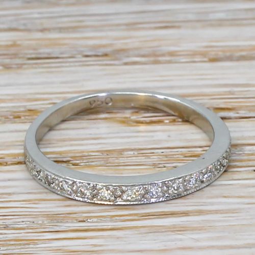 Mid Century 0.22 Carat Round Brilliant Cut Diamond Half Eternity Ring, Circa 1965