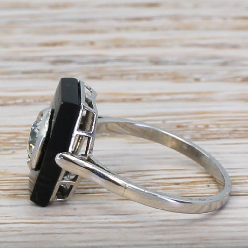 fig 2. Art Deco 0.56 Carat Old Cut Diamond & Onyx Ring, circa 1930