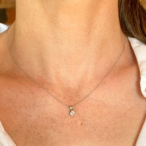 fig 1. 0.25 Carat Old Cut Diamond Pendant, Platinum