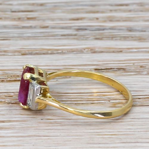 fig 2. Art Deco 1.42 Carat Burmese Pink Sapphire & Diamond Ring, circa 1920