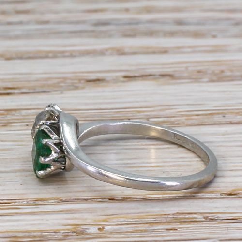 fig 2. Art Deco 0.74 Carat Old Cut Diamond & Emerald Crossover Ring, circa 1930