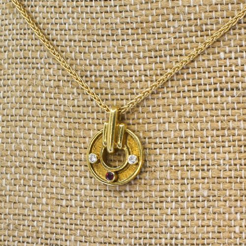 Kutchinsky Diamond & Ruby Pendant, Circa 1955