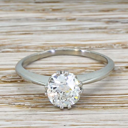 fig 1. Art Deco 1.15 Carat Old Cut Diamond Engagement Ring, circa 1920