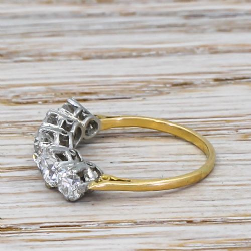 fig 2. Art Deco 1.50 Carat Old Cut Diamond Five Stone Ring, circa 1920