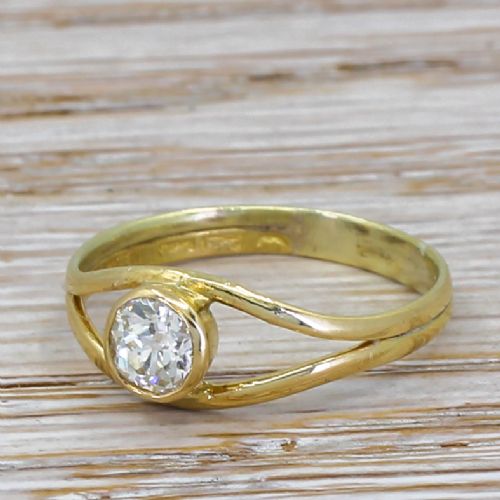 Art Deco 0.47 Carat Old Cut Diamond Engagement Ring, Circa 1915