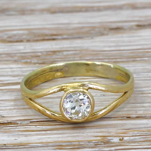fig 1. Art Deco 0.47 Carat Old Cut Diamond Engagement Ring, circa 1915