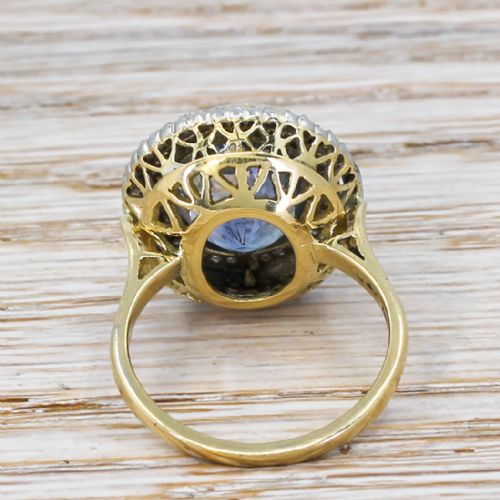 fig 3. Art Deco 12.35 Carat Natural Ceylon Sapphire & Diamond Ring, circa 1915