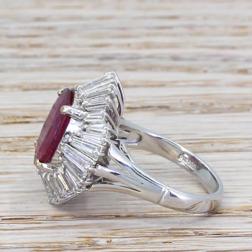 fig 2. Mid Century 7.26 Carat Natural Ruby & Diamond Ballerina Ring