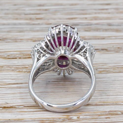 fig 3. Mid Century 7.26 Carat Natural Ruby & Diamond Ballerina Ring