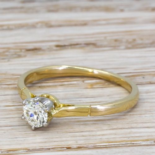 Art Deco 0.33 Carat Old Cut Diamond Engagement Ring, Circa 1925