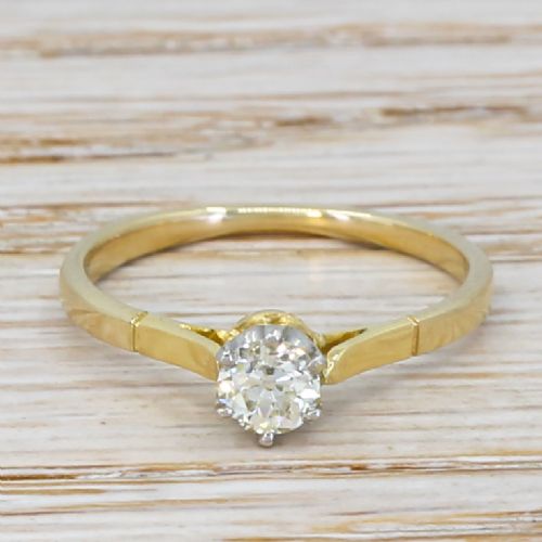 fig 1. Art Deco 0.33 Carat Old Cut Diamond Engagement Ring, circa 1925
