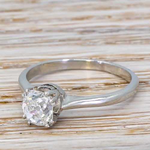 Art Deco 0.91 Carat Old Cut Diamond Engagement Ring, Circa 1920