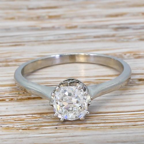 fig 1. Art Deco 0.91 Carat Old Cut Diamond Engagement Ring, circa 1920
