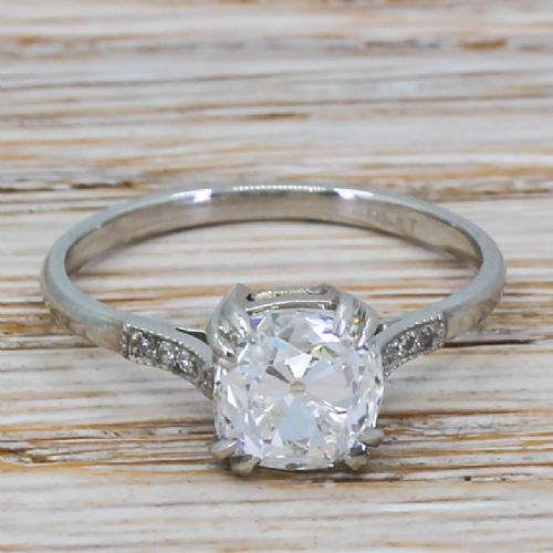 fig 1. Art Deco 1.72 Carat Old Cut Diamond Engagement Ring, circa 1920