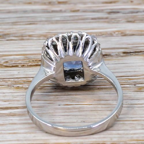fig 3. Art Deco 3.00 Carat Natural Ceylon Sapphire & Diamond Ring, circa 1930