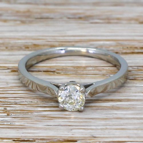 fig 1. Art Deco 0.32 Carat Old Cut Diamond Engagement Ring, circa 1935