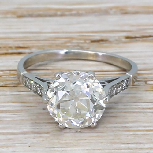 fig 1. Art Deco 2.43 Carat Old Cut Diamond Engagement Ring, circa 1920
