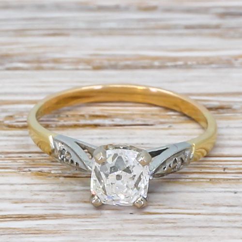 fig 1. Art Deco 1.01 Carat Old Cut Diamond Engagement Ring, circa 1940